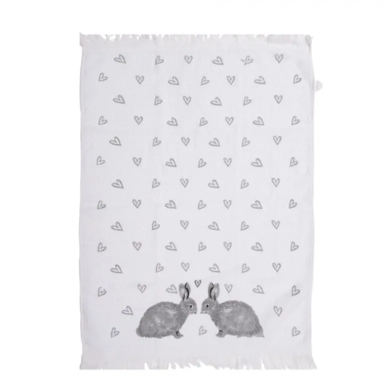 Gastendoekje Bunnies in Love grijs