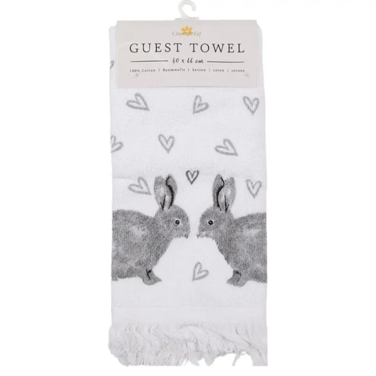 Gastendoekje Bunnies in Love grijs