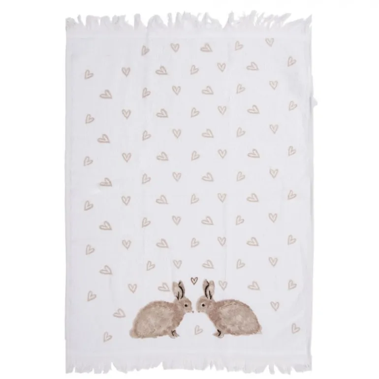 Gastendoekje Bunnies in Love bruin