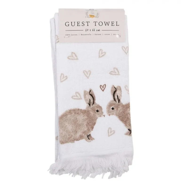 Gastendoekje Bunnies in Love bruin