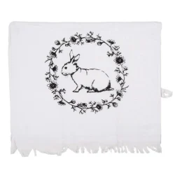 Gastendoekje konijn wit/zwart
