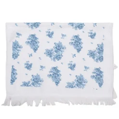 Gastendoekje roosjes blauw