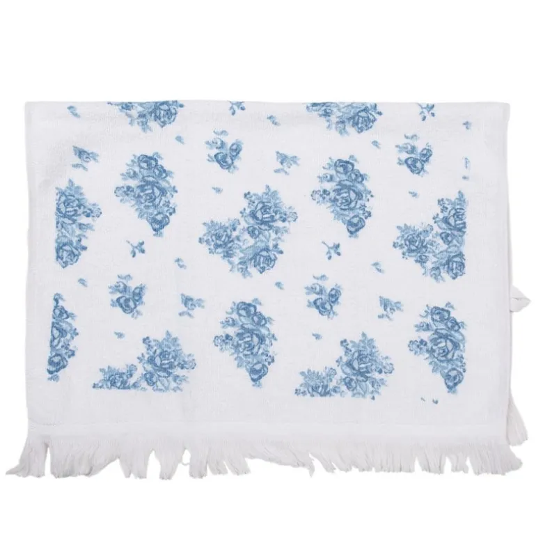 Gastendoekje roosjes blauw