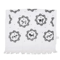 Gastendoekje wit/grijs hond model 1