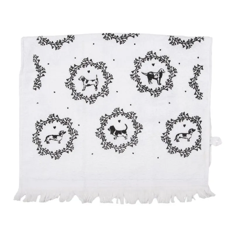 Gastendoekje wit/grijs hond model 1