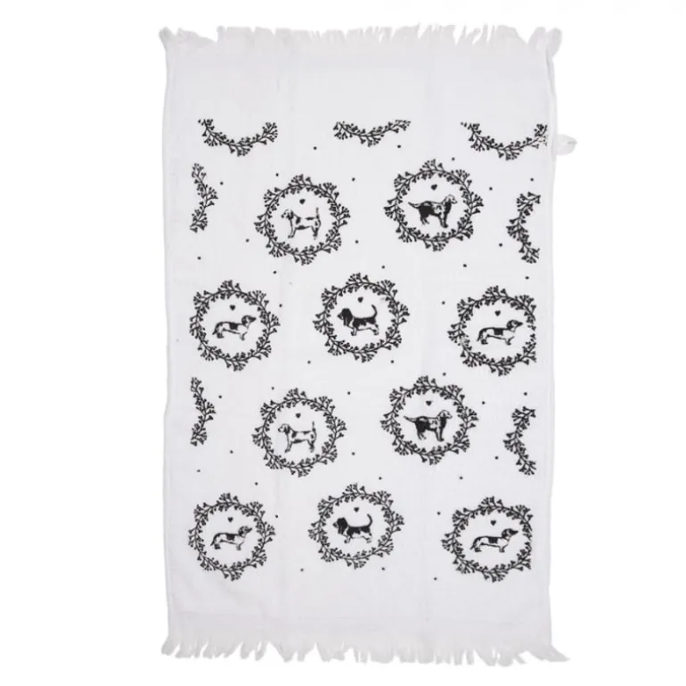 Gastendoekje wit/grijs hond model 1