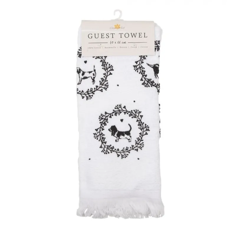 Gastendoekje wit/grijs hond model 1