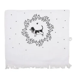 Gastendoekje wit/grijs hond model 2