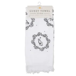 Gastendoekje wit/grijs kat model 2