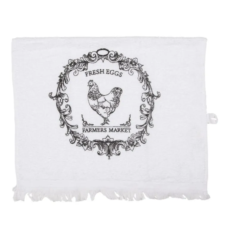 Gastendoekje wit/zwart kip