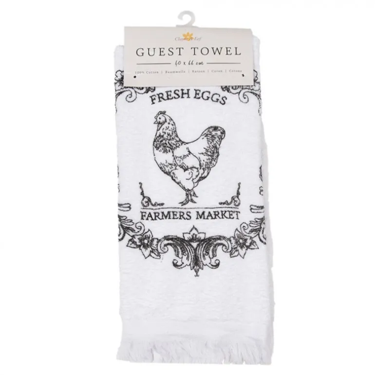 Gastendoekje wit/zwart kip