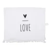 Gastendoekje wit/zwart LOVE