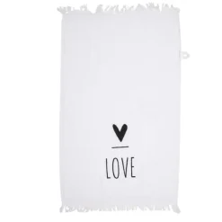 Gastendoekje wit/zwart LOVE