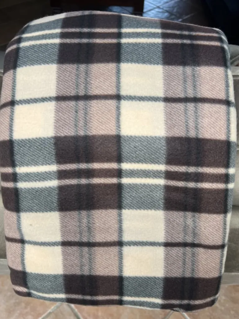 Geruite plaid bruin/creme/grijs 180*200