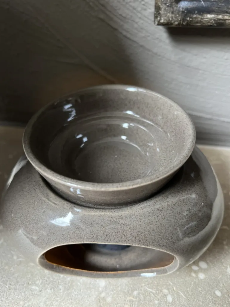 Geurbrander X aardewerk taupe 14*10*9