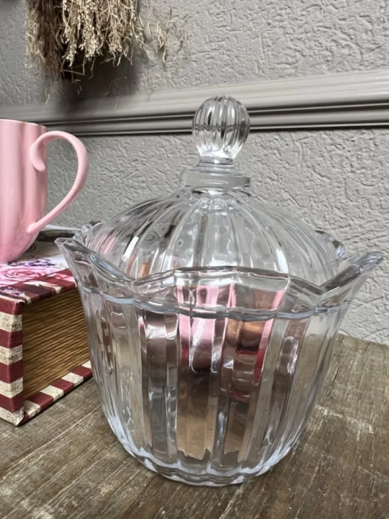 Glazen voorraadpot / bonboniere 15*18 leeg of gevuld