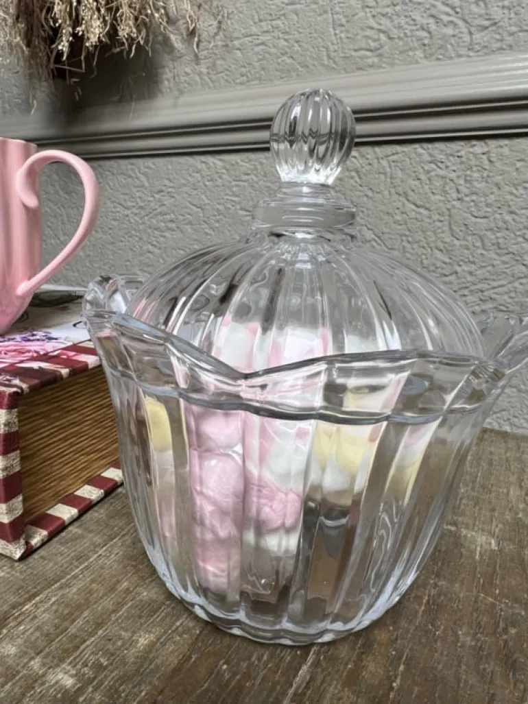 Glazen voorraadpot / bonboniere 15*18 leeg of gevuld