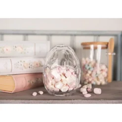 Glazen voorraadpot Ei 9*12 leeg of gevuld