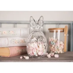 Glazen voorraadpot Ei met oren 9*17 leeg of gevuld