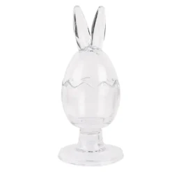 Glazen voorraadpot op voet met oren 9*22 leeg of gevuld