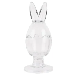 Glazen voorraadpot op voet met oren 9*22 leeg of gevuld