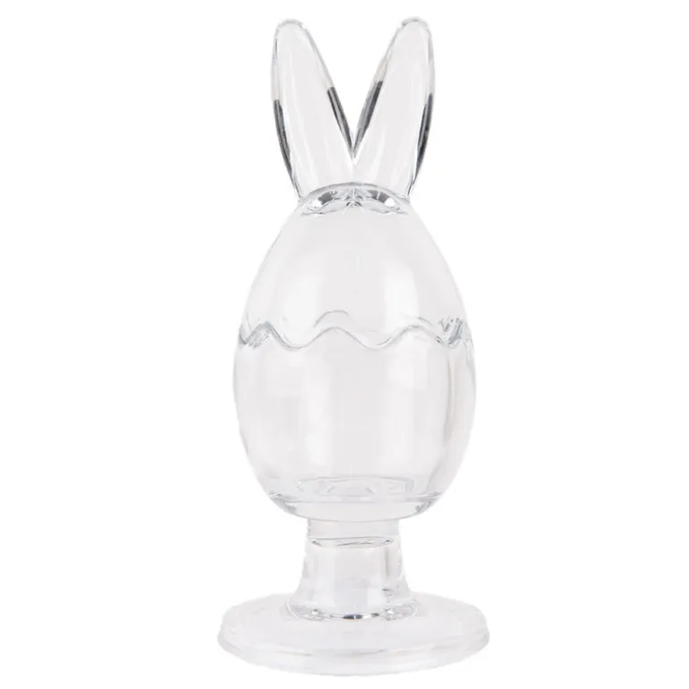 Glazen voorraadpot op voet met oren 9*22 leeg of gevuld