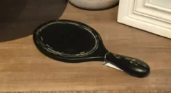 Handspiegel zwart brocante look 23*2*10