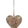 Hangend metalen hart rozen 10 cm