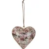 Hangend metalen hart vintage 10 cm