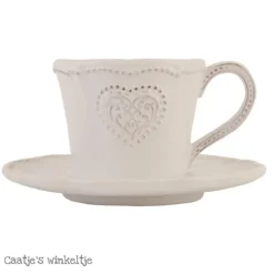 Heart Kop en Schotel  wit