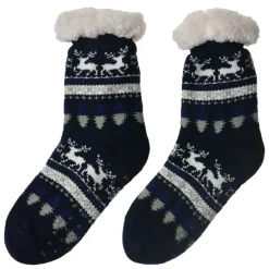 Heren Huissokken one size winter donkerblauw
