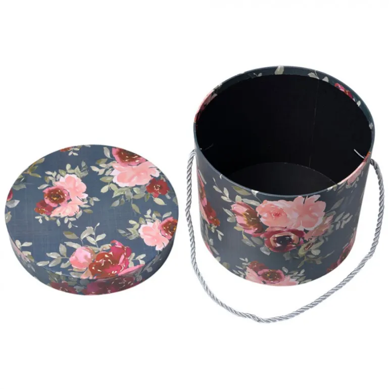 Hoedendoos set van 3 bloemen