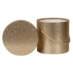 Hoedendoos set van 3 goud/glitter