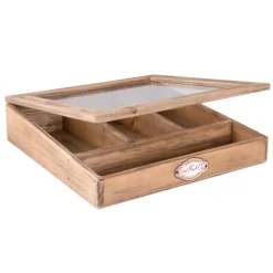 Houten bestekbak met deksel 30*30*8