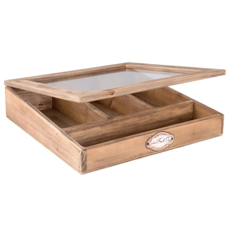 Houten bestekbak met deksel 30*30*8