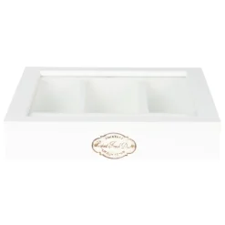 Houten bestekbak wit 30*30*9