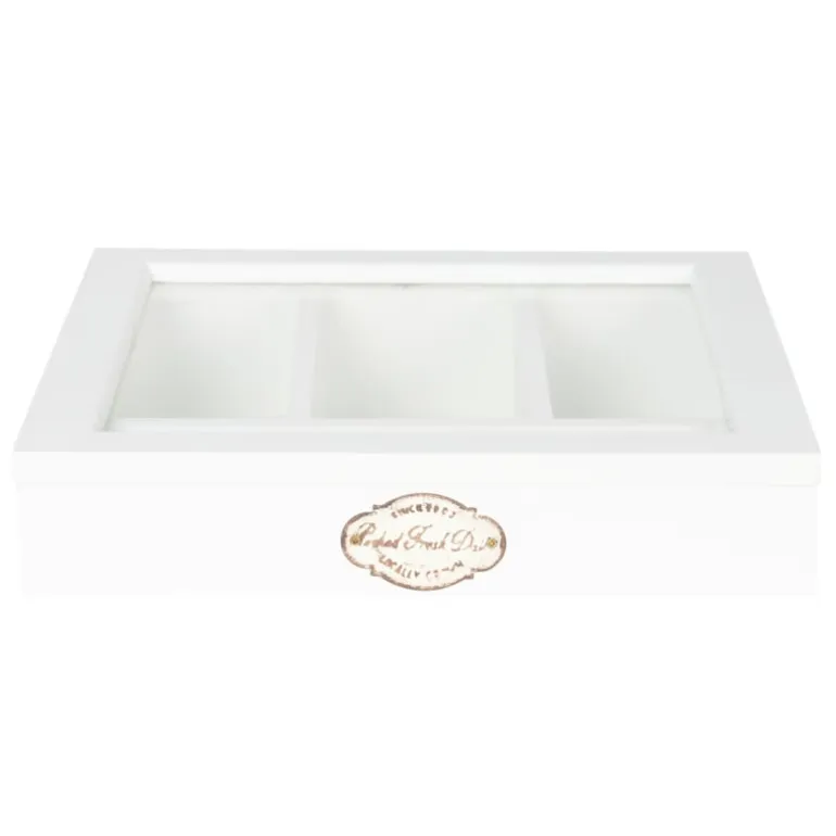 Houten bestekbak wit 30*30*9