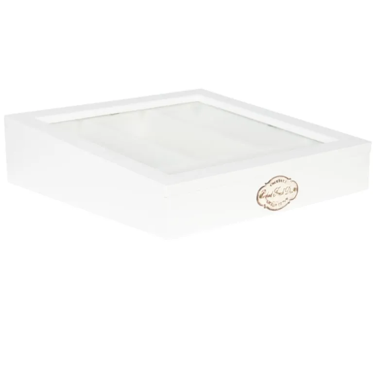 Houten bestekbak wit 30*30*9