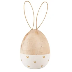 Houten ei konijn wit 6*14