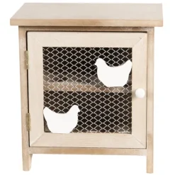 Houten eierkastje met kippetjes 20*14*21