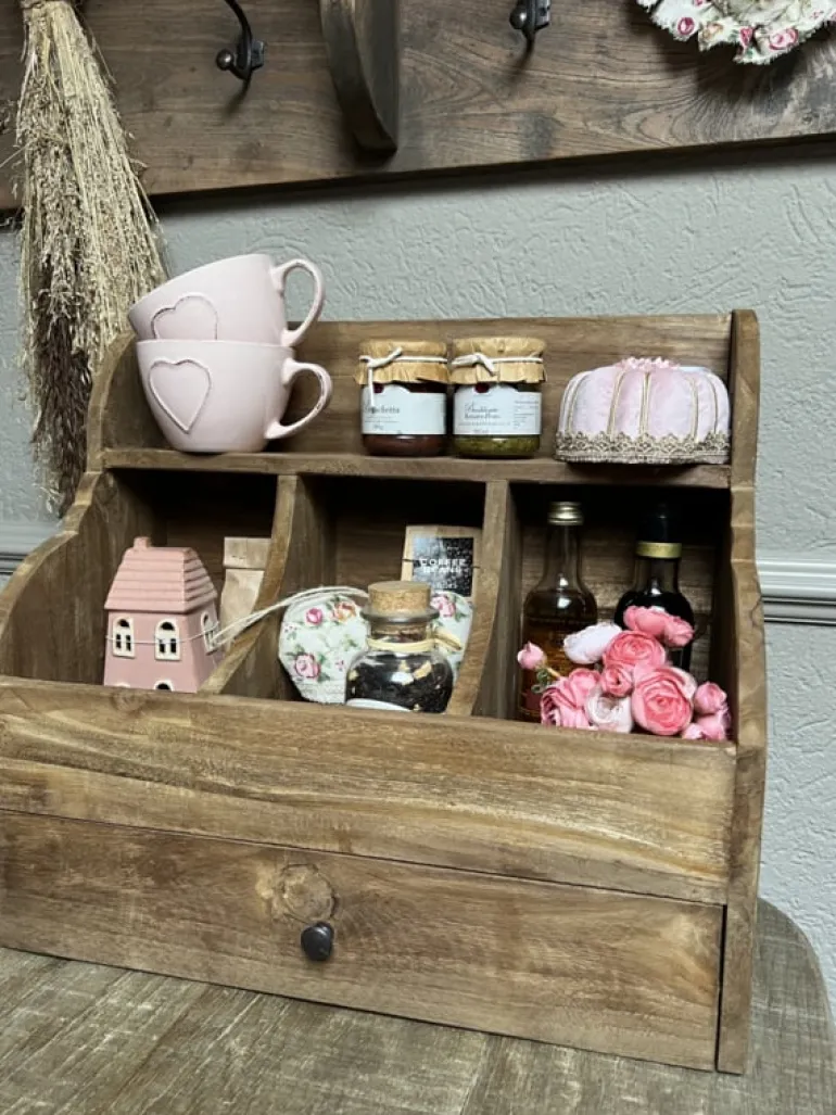 Houten grutterbak met lade 50*45*25