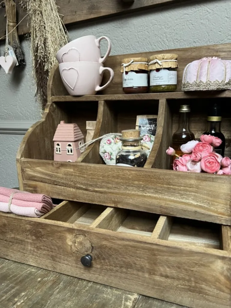 Houten grutterbak met lade 50*45*25