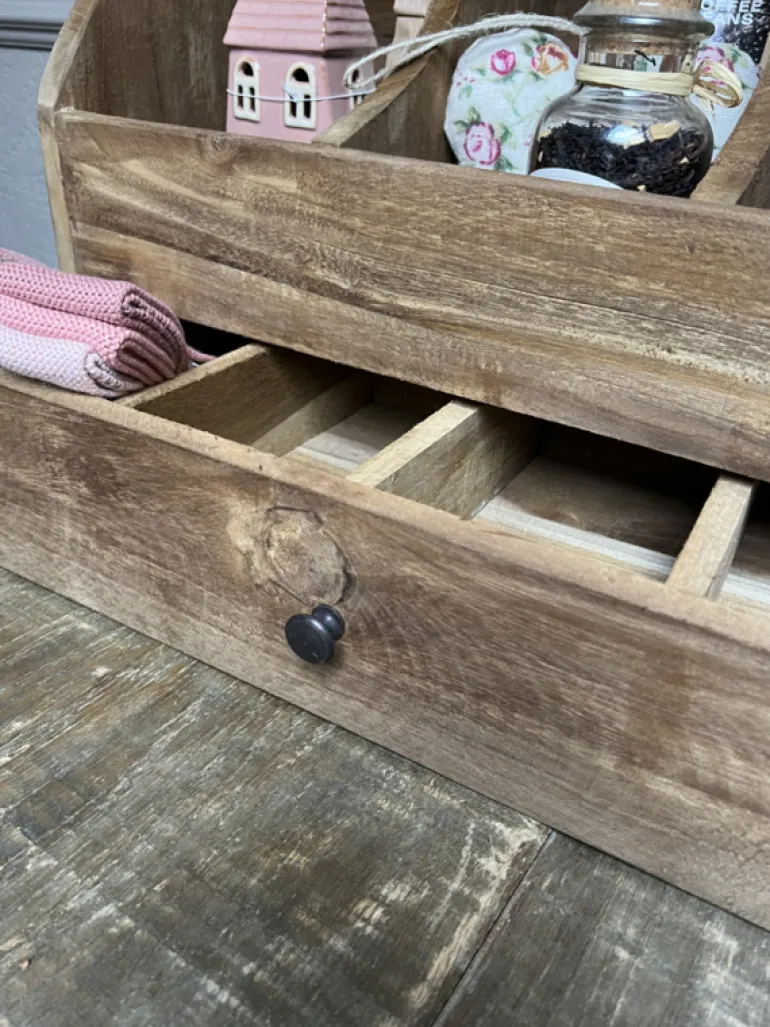 Houten grutterbak met lade 50*45*25