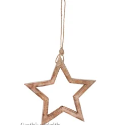 Houten hanger ster open 27cm