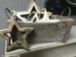 Houten hanger ster open 27cm