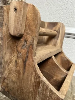 Houten keukenrolhouder met 2 vakken 27*28*20