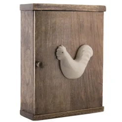 Houten sleutelkastje met kip 23*8*30