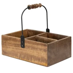 Houten vakkenbak met hengsel