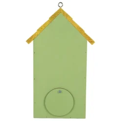 Houten vogelhuis bijtjes groen/geel