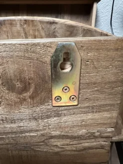 Houten wandplank/kapstok 4 haken 56*46*13